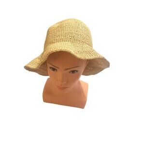Natural Woven Floppy Straw Hat – One Size